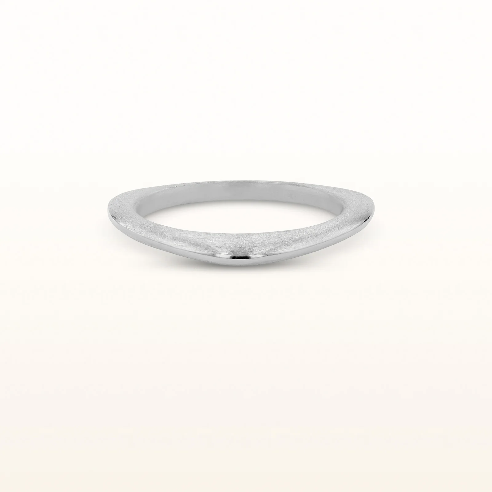 925 Sterling Silver Wire Brushed Triangular Bangle Bracelet - Image 5