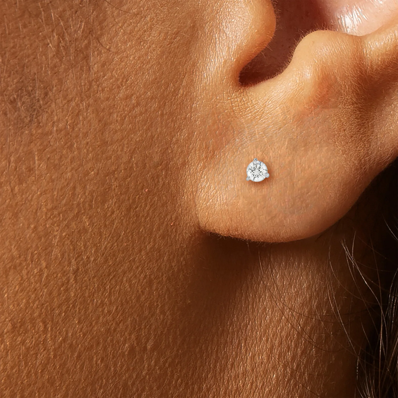 Classic Round 1/2 ctw Diamond Martini Style Stud Earrings in 14kt White Gold - Image 3