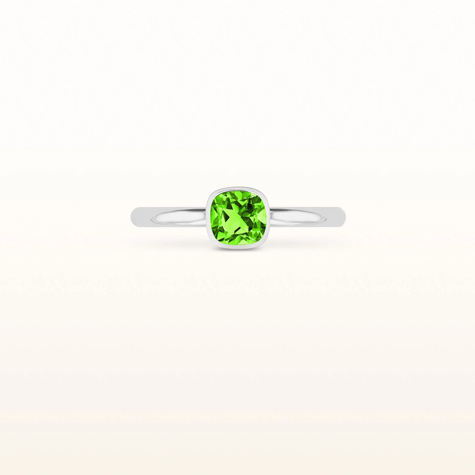 5 x 5 mm Cushion Cut Gemstone Stackable High Polish Ring in 14kt White Gold - Image 15