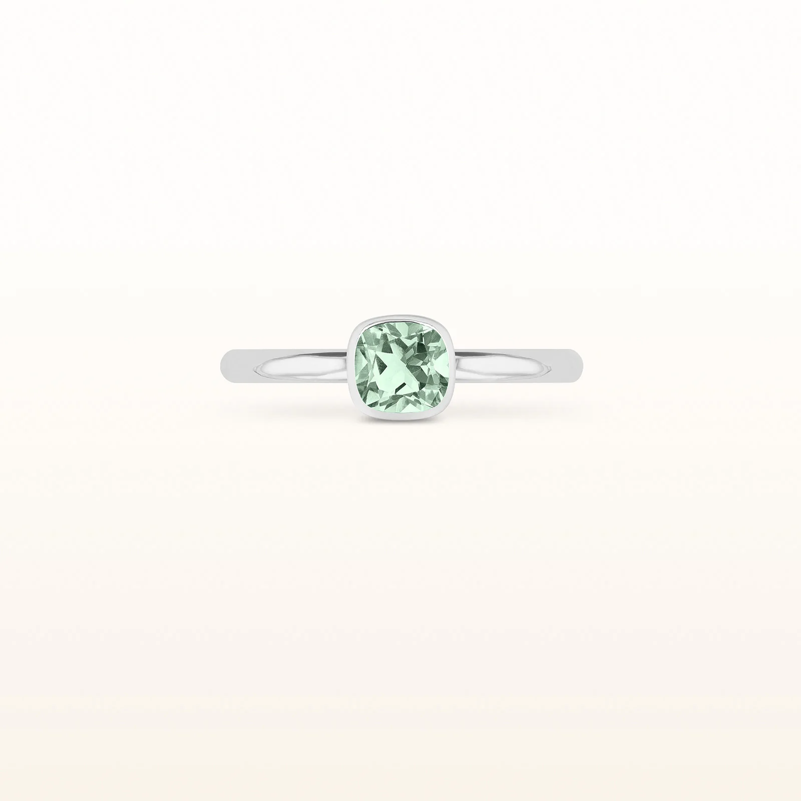 5 x 5 mm Cushion Cut Gemstone Stackable High Polish Ring in 14kt White Gold - Image 17