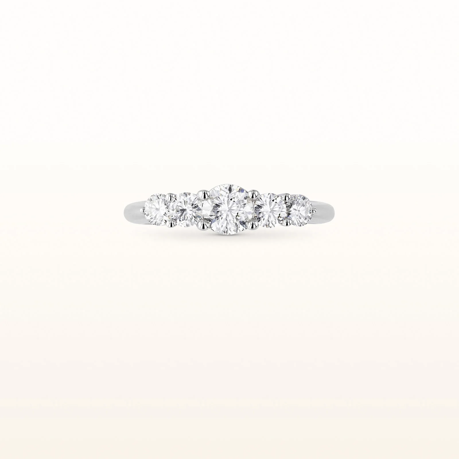 Graduated 5-Stone Diamond Anniversary Ring in 14kt White Gold - Image 7