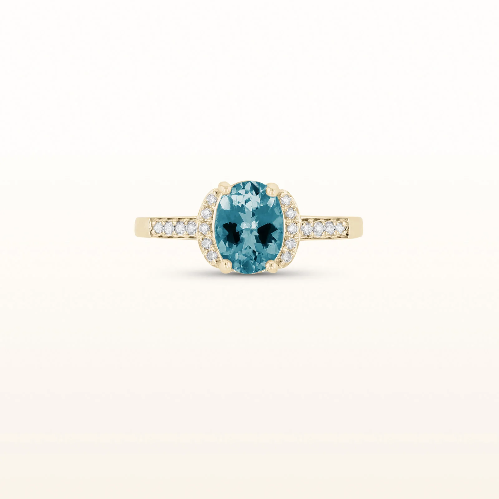 Oval Gemstone and Diamond Ring in 14kt Yellow Gold - Image 11