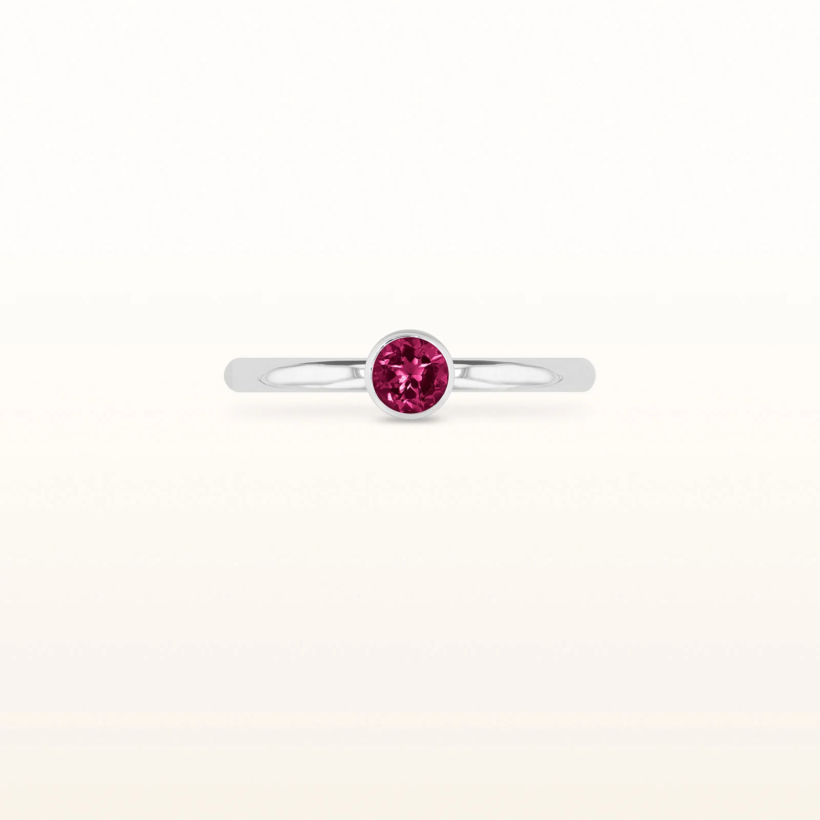 4.0 mm Round Gemstone or Diamond Stackable High Polish Ring in 14kt White Gold - Image 15