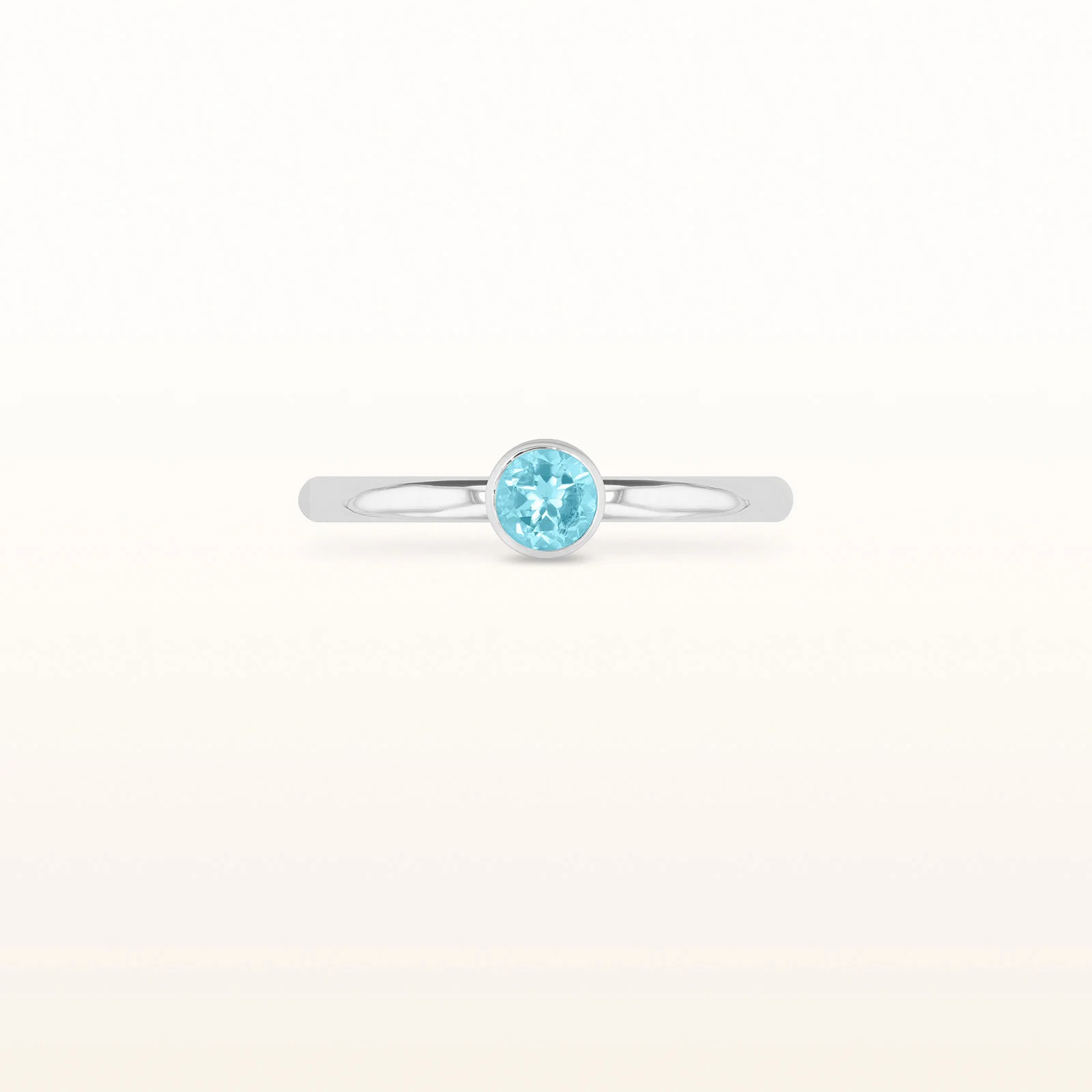 4.0 mm Round Gemstone or Diamond Stackable High Polish Ring in 14kt White Gold - Image 7