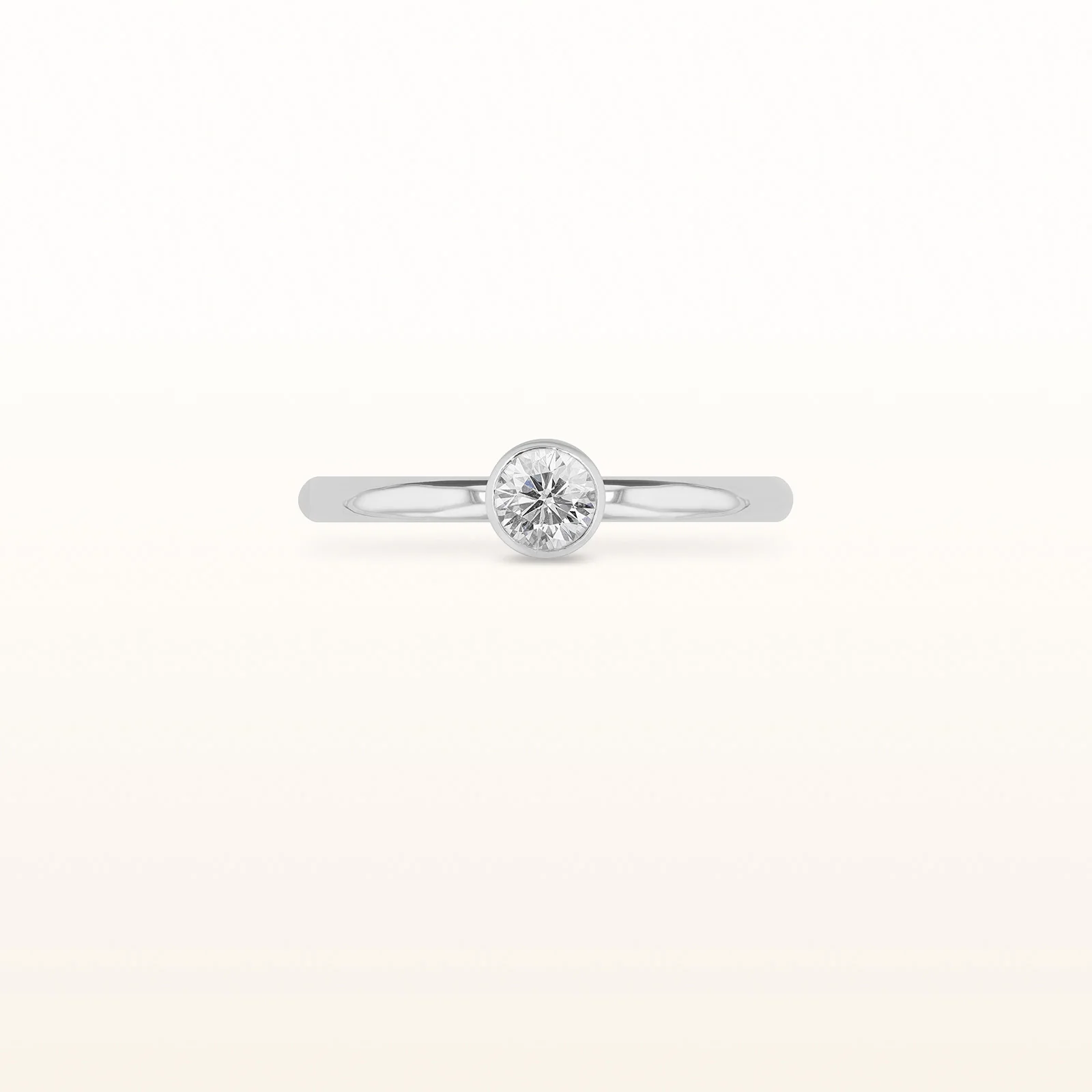 4.0 mm Round Gemstone or Diamond Stackable High Polish Ring in 14kt White Gold - Image 8