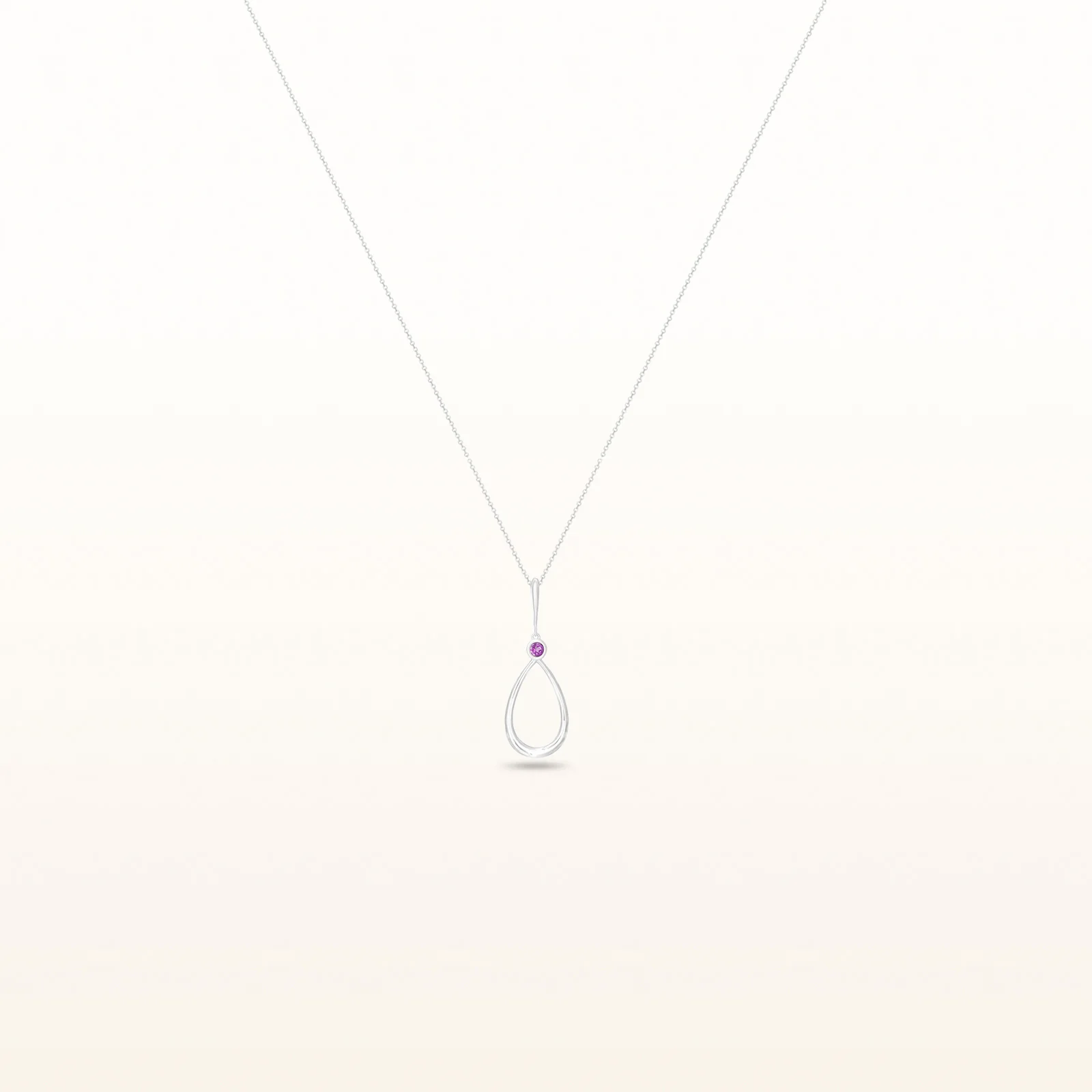 Round Gemstone Teardrop Pendant in 925 Sterling Silver - Image 3