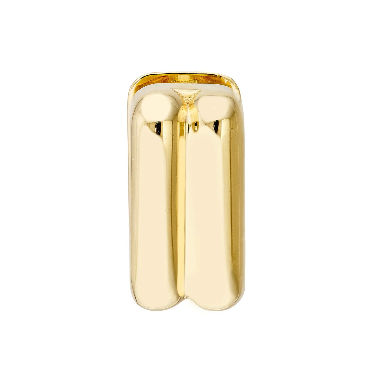 Square Double Row Hoop Earrings in 14kt Yellow Gold - Image 3