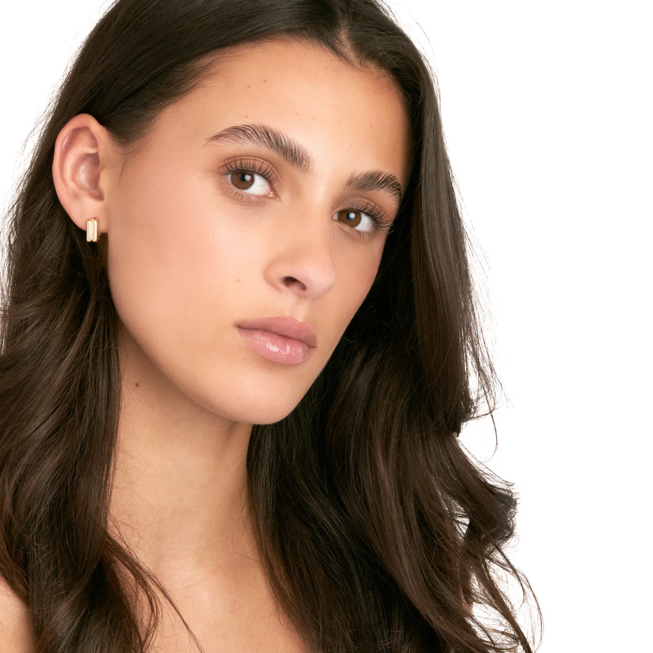 Square Double Row Hoop Earrings in 14kt Yellow Gold - Image 4