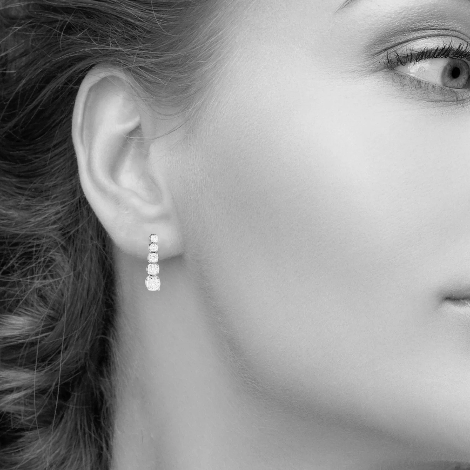 Vertical 5-Stone Diamond Journey Earrings - Image 3