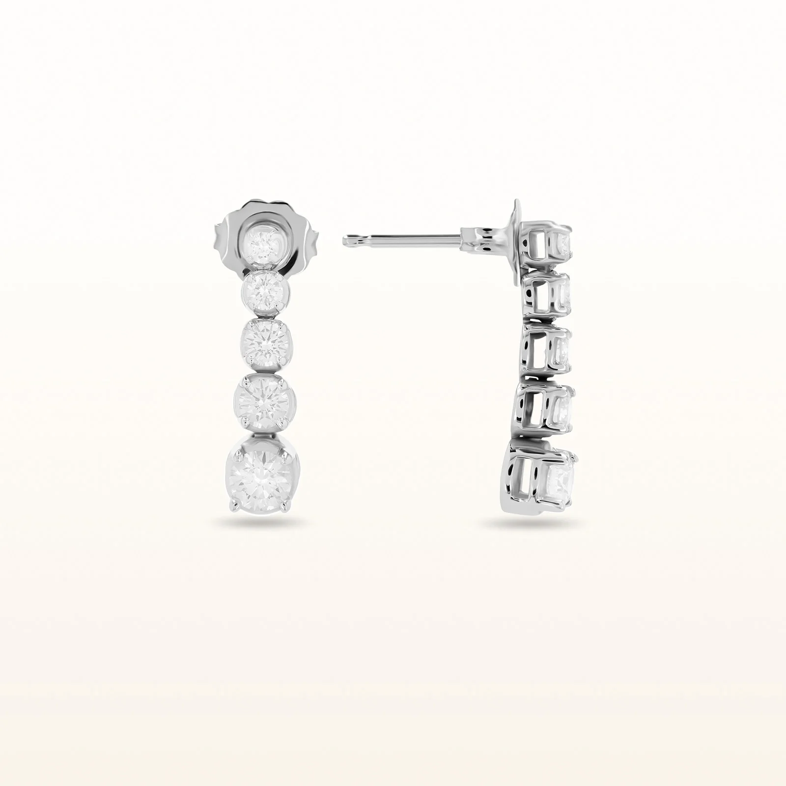 Vertical 5-Stone Diamond Journey Earrings - Image 4